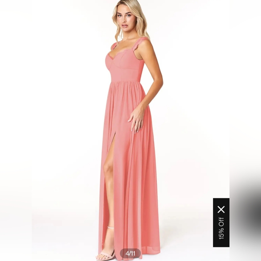 AZAZIE CLEOBELLA  A-Line Sweetheart Lace Chiffon Floor-Length Dress size 4